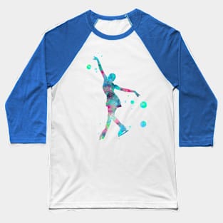 Figure Skating Watercolor Painting 1 Baseball T-Shirt